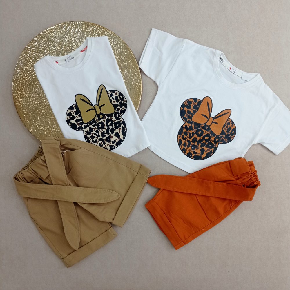 Mickey leopard crop and shorts
