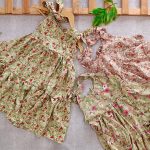 پیراهن و سارافون دخترانه گل گلی در 3 رنگ جذاب و جنس خنک و عالی مناسب سن 3 سال تا 8 سال