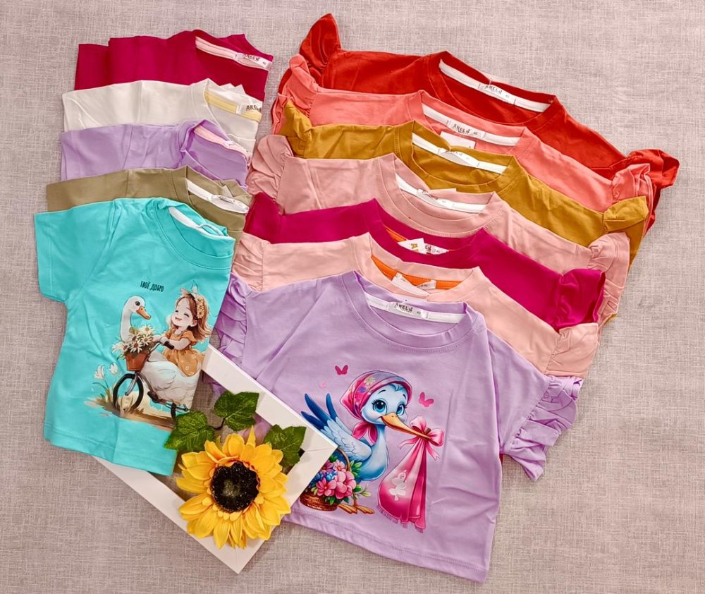 لباس کراپ دخترانه تابستانی در 14 رنگ و طرح متفاوت از جنس پنبه مناسب سن 1 سال تا 12 سال