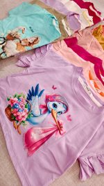 لباس کراپ دخترانه تابستانی در 14 رنگ و طرح متفاوت از جنس پنبه مناسب سن 1 سال تا 12 سال