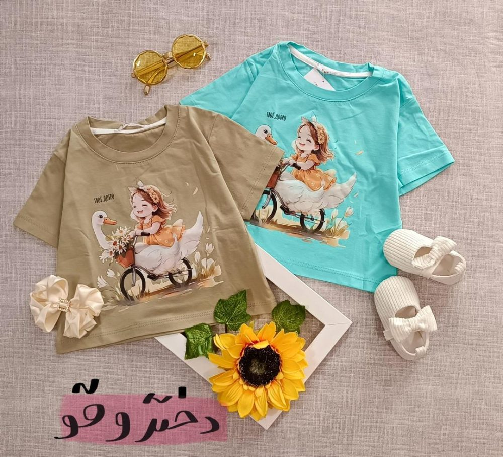 لباس کراپ دخترانه تابستانی در 14 رنگ و طرح متفاوت از جنس پنبه مناسب سن 1 سال تا 12 سال