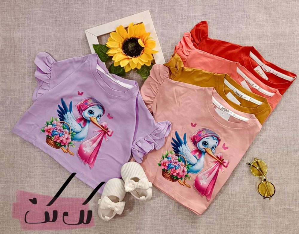 لباس کراپ دخترانه تابستانی در 14 رنگ و طرح متفاوت از جنس پنبه مناسب سن 1 سال تا 12 سال