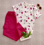 Cool girls' summer crop and pants outdoors