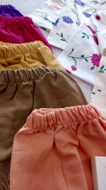 Cool girls' summer crop and pants outdoors
