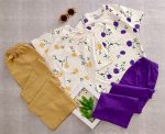 Cool girls' summer crop and pants outdoors