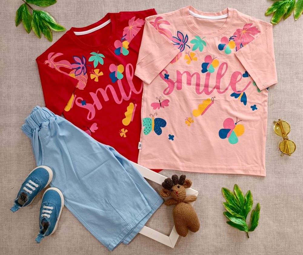 لباس کراپ با شلوارک جین دخترانه و بیرونی از جنس پنبه و مناسب 6 تا 10 سال - تابستانی و در 6 رنگ