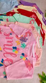 لباس کراپ با شلوارک جین دخترانه و بیرونی از جنس پنبه و مناسب 6 تا 10 سال - تابستانی و در 6 رنگ