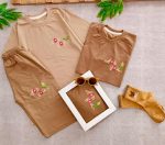 لباس تیشرت و شلوارک دخترانه با طرح گل روی آن و جنس پنبه مناسب تابستان با رنگهای جذاب