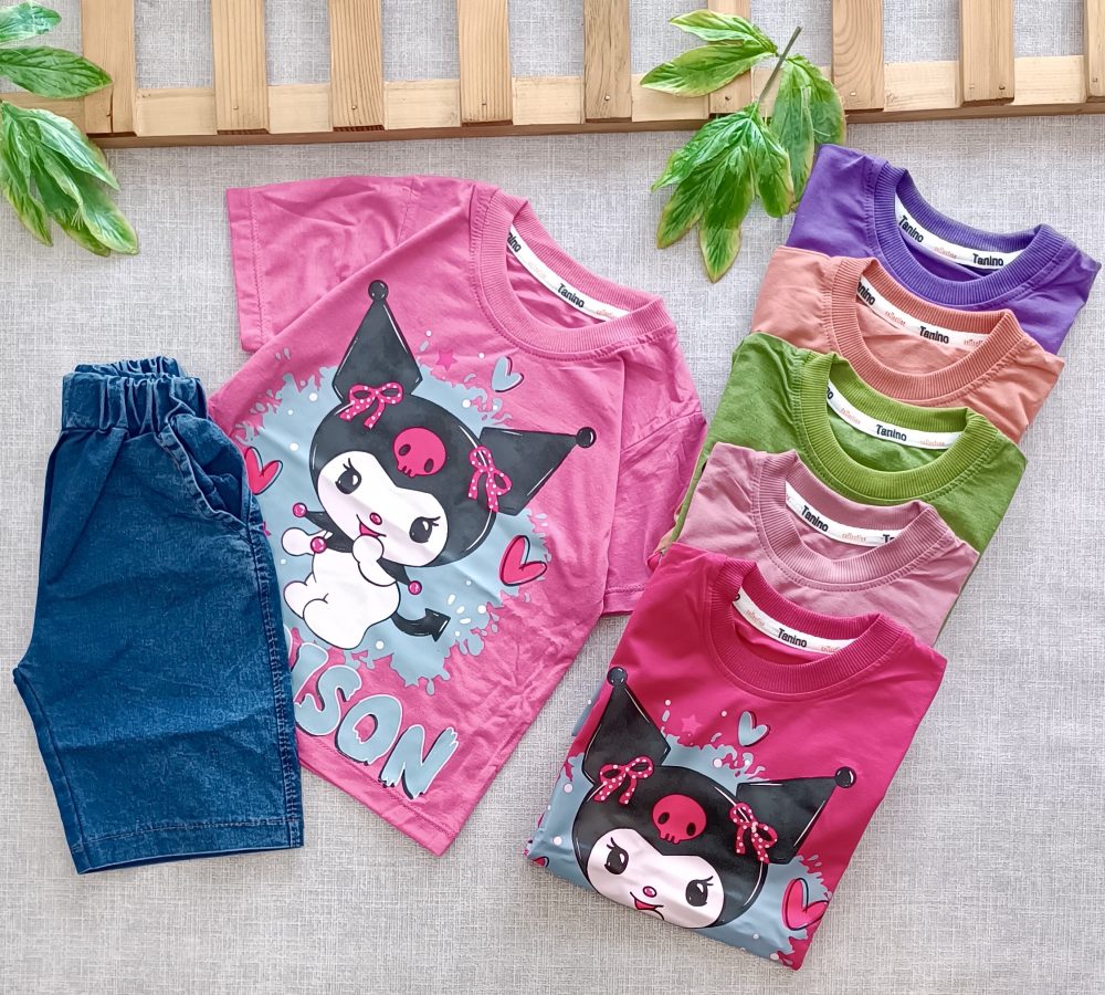 Chrome denim shorts T-shirt (8)