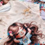 Girls' and boys' t-shirt clothes, suitable for sizes 40 to 55