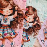 Girls' and boys' t-shirt clothes, suitable for sizes 40 to 55