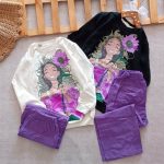 Girls' blouse and pants outfit suitable for ages 6 to 9 years