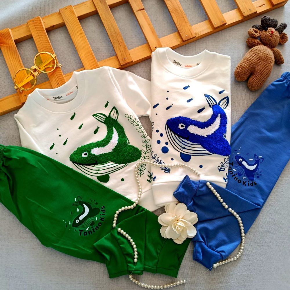 Blouse and pants for girls and boys, suitable for ages 1 to 5 years.