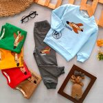 Girls' and boys' blouse and pants set suitable for ages 1 to 4 years