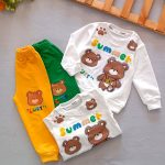 Girls' and boys' blouse and pants set suitable for ages 1 to 5 years