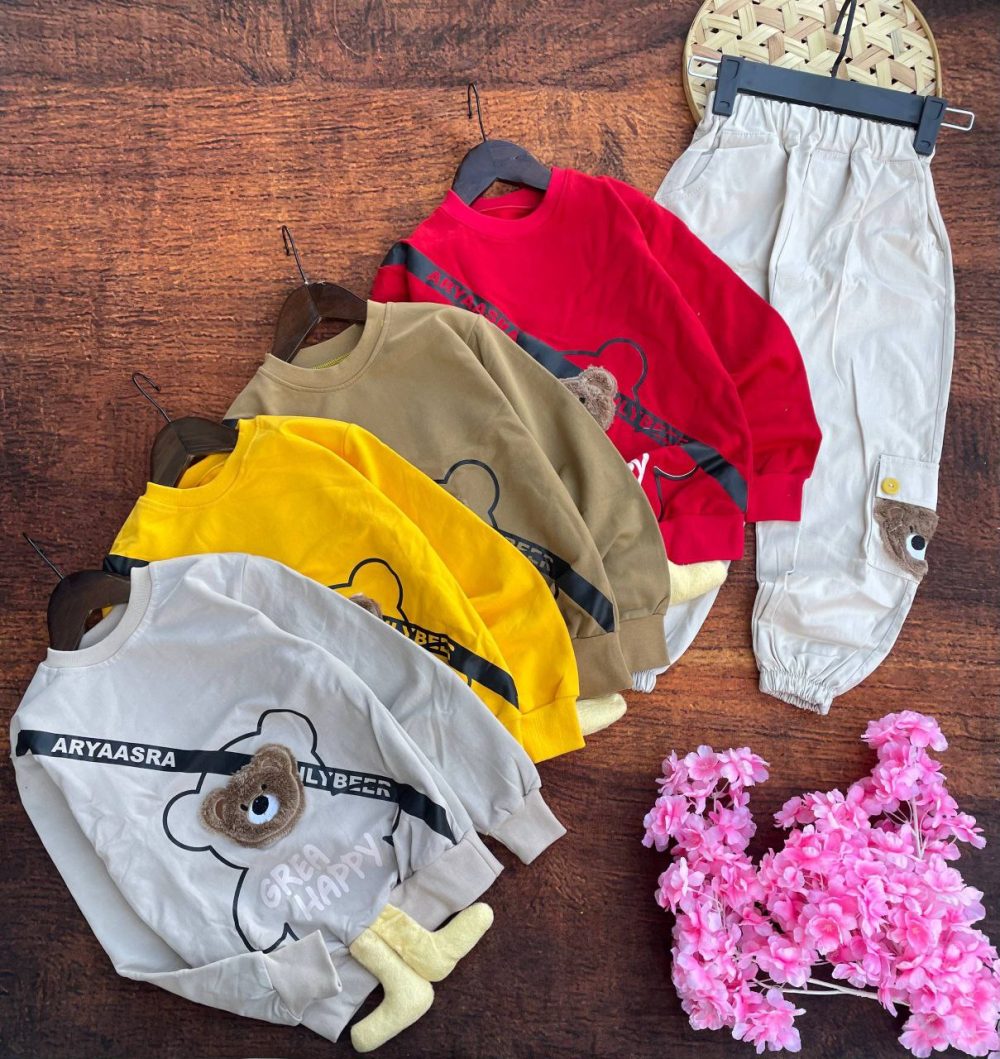 Girls' and boys' blouse and pants set, suitable for ages 3 to 7 years old (1)
