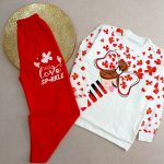 Girls' blouse and pants outfit suitable for ages 8 to 11 years old