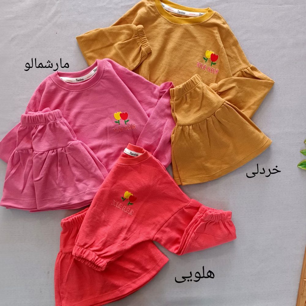 Girls' blouse and skirt, suitable for ages 2 to 5 years