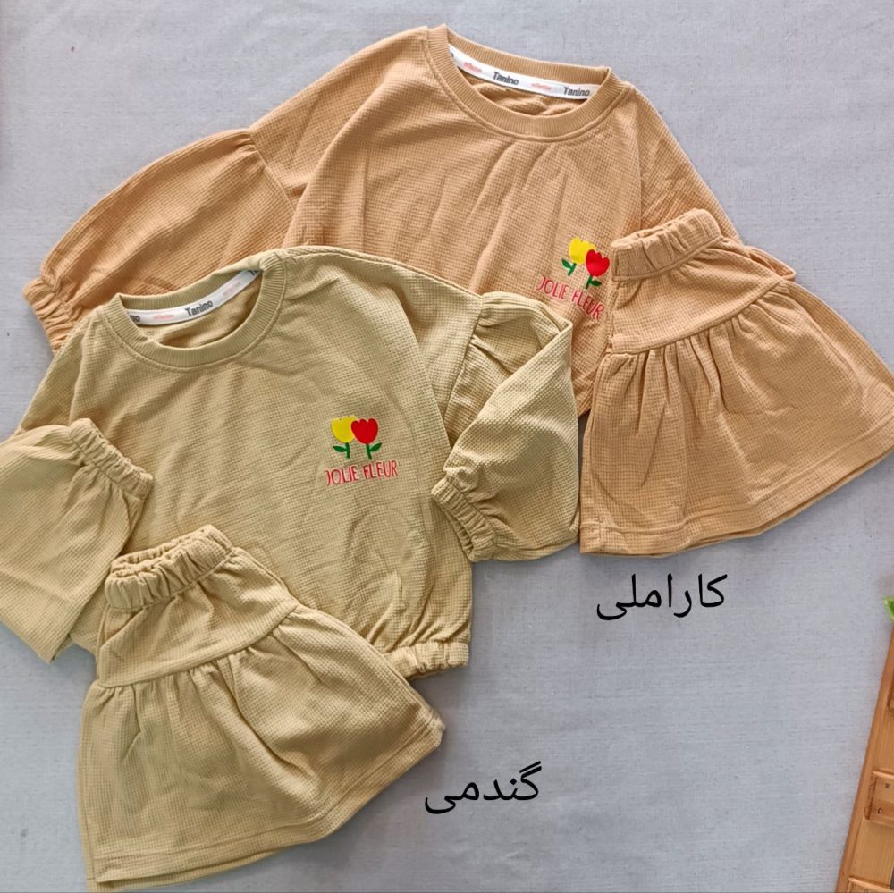 Girls' blouse and skirt, suitable for ages 2 to 5 years