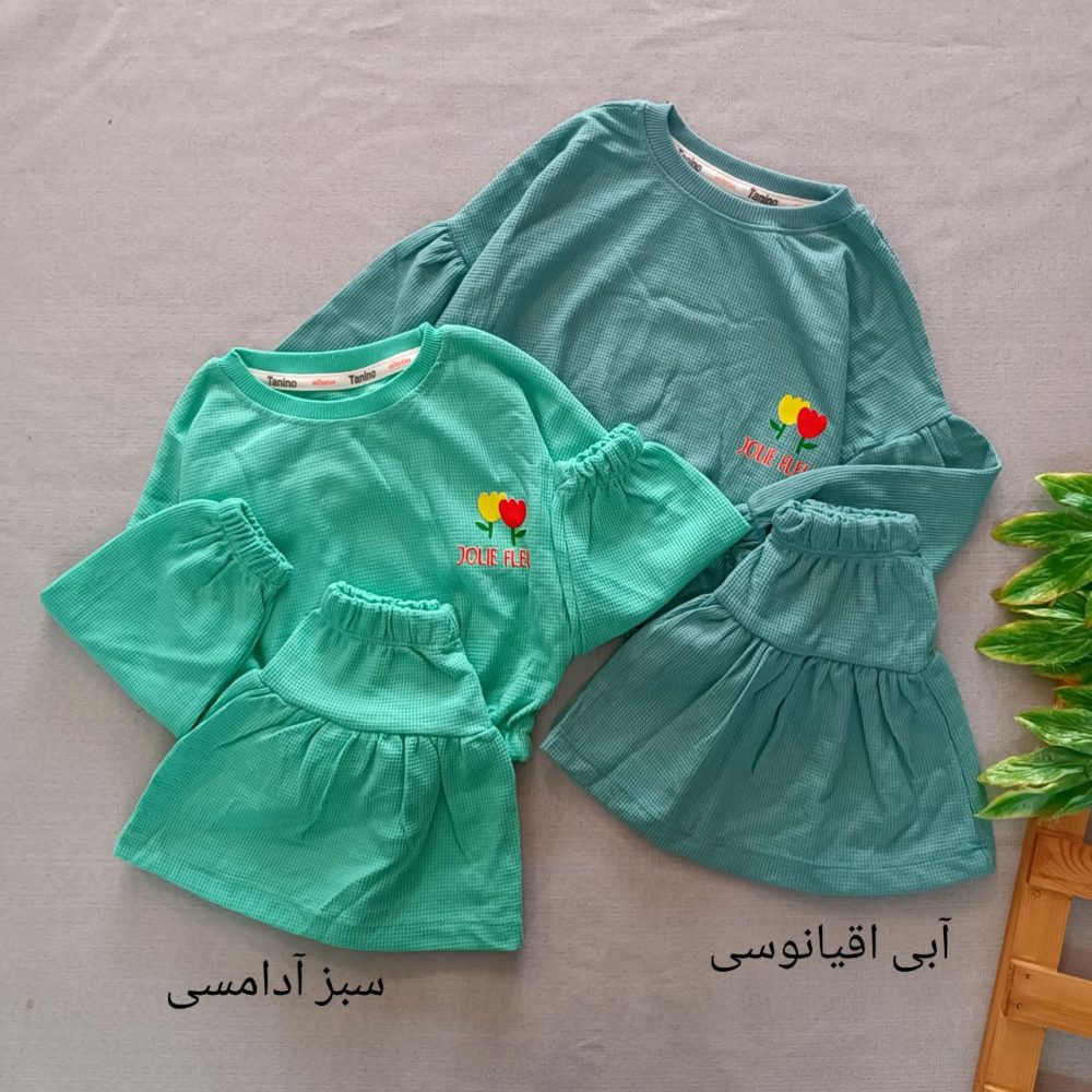 Girls' blouse and skirt, suitable for ages 2 to 5 years