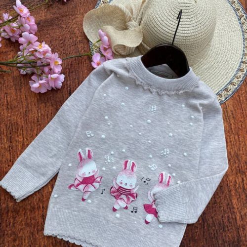 Girls' knitted blouse dress suitable for ages 1 to 7 years