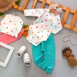 Girls' sweatshirt and pants suitable for 3 months to 36 months