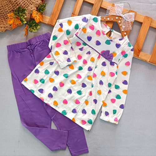 Girls' tunic and pants dress suitable for ages 1 to 9 years