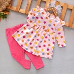 Girls' tunic dress and pants, suitable for 3 months to 36 months