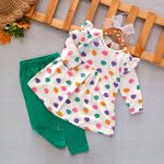 Girls' tunic dress and pants, suitable for 3 months to 36 months