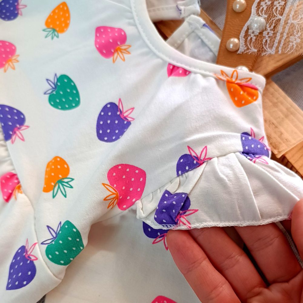 Girls' tunic dress and pants, suitable for 3 months to 36 months