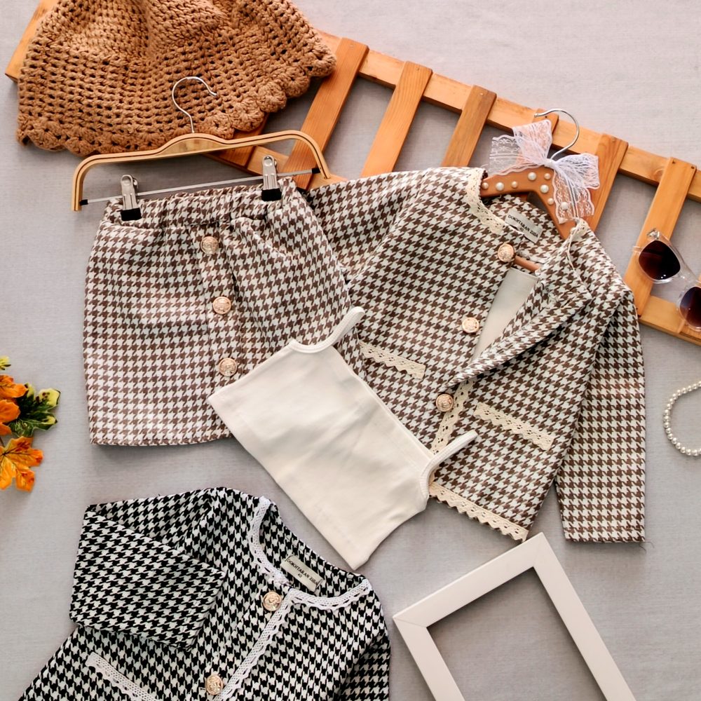 Three-piece party set for girls, suitable for ages 2 to 9 years old (1)