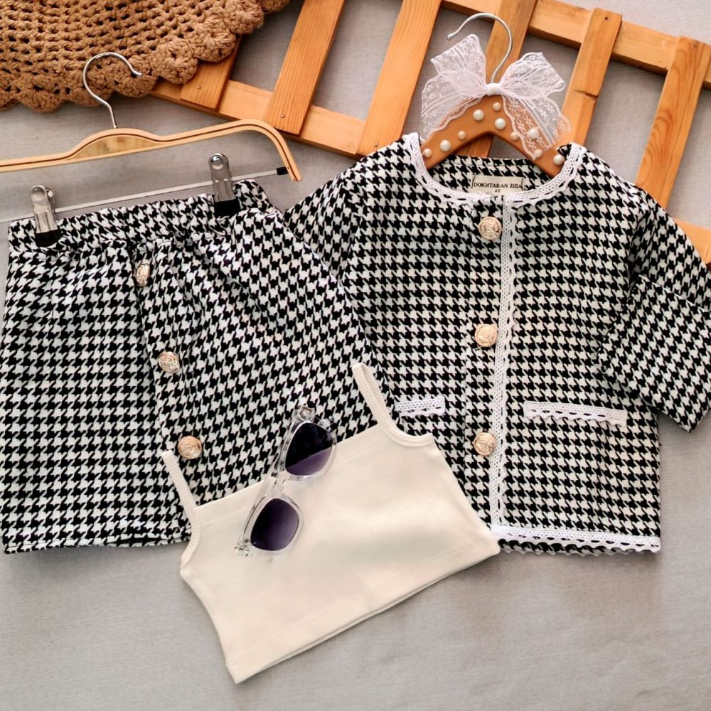 Three-piece party set for girls, suitable for ages 2 to 9 years old