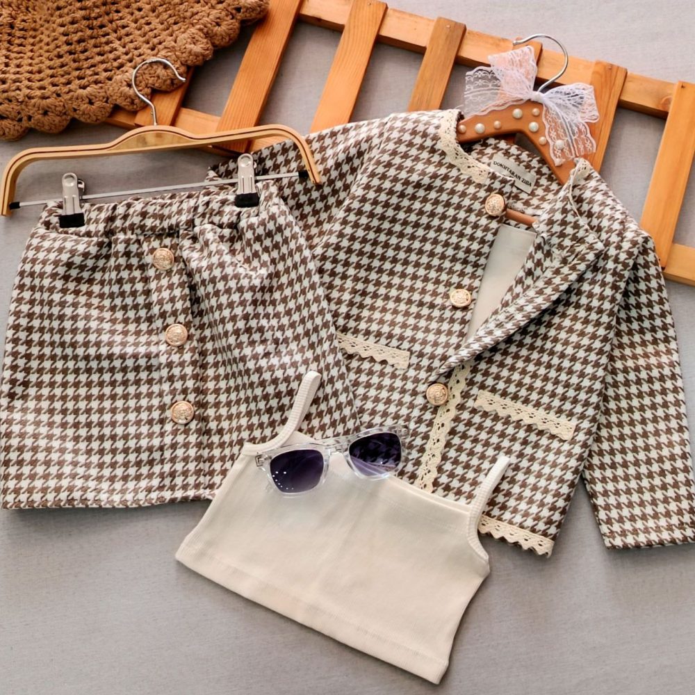 Three-piece party set for girls, suitable for ages 2 to 9 years old