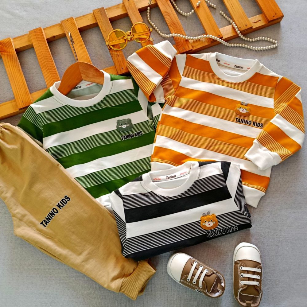 Blouse and pants for girls and boys, suitable for ages 1 to 7 years old.