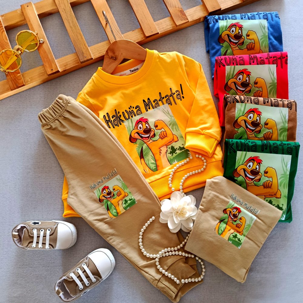 Girls' and boys' blouses and pants, suitable for ages 1 to 5 years old.