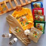 Girls' and boys' blouses and pants, suitable for ages 1 to 5 years old.