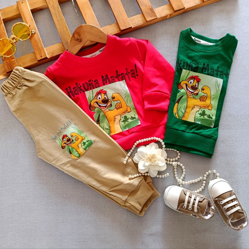 Girls' and boys' blouses and pants, suitable for ages 1 to 5 years old.