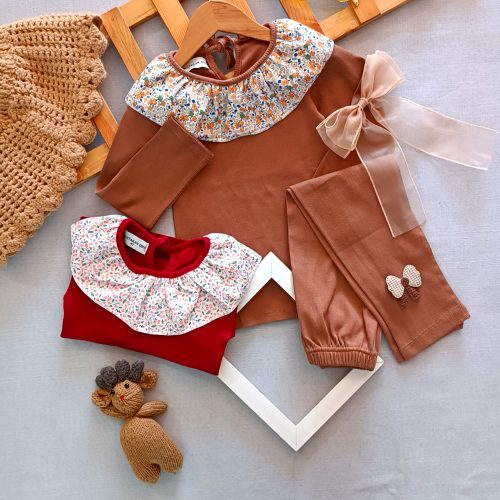 Girls' blouse and pants suitable for ages 2 to 9 years