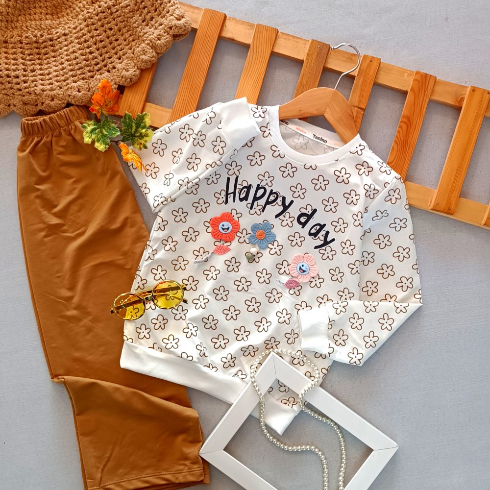 Girls' blouse and pants suitable for ages 3 to 7 years