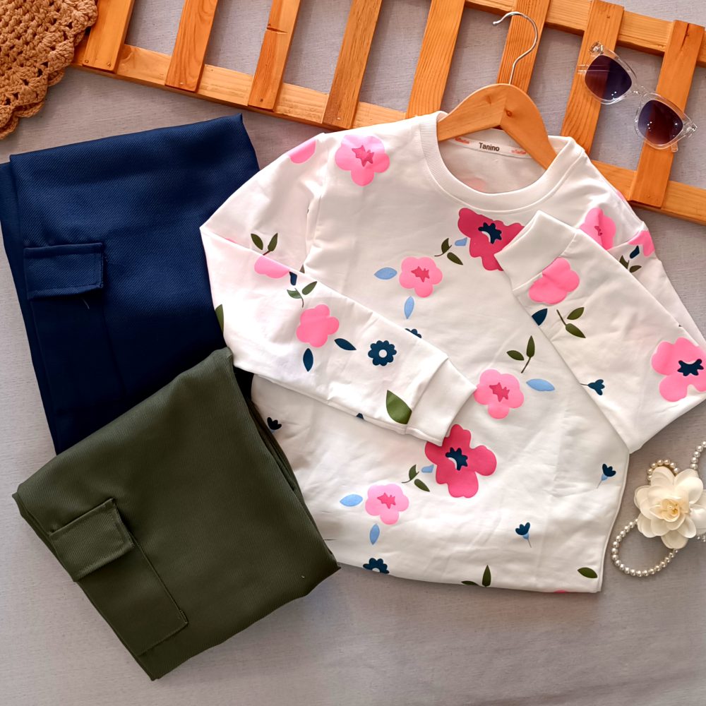 Girls' blouse and pants suitable for ages 8 to 12 years (1)