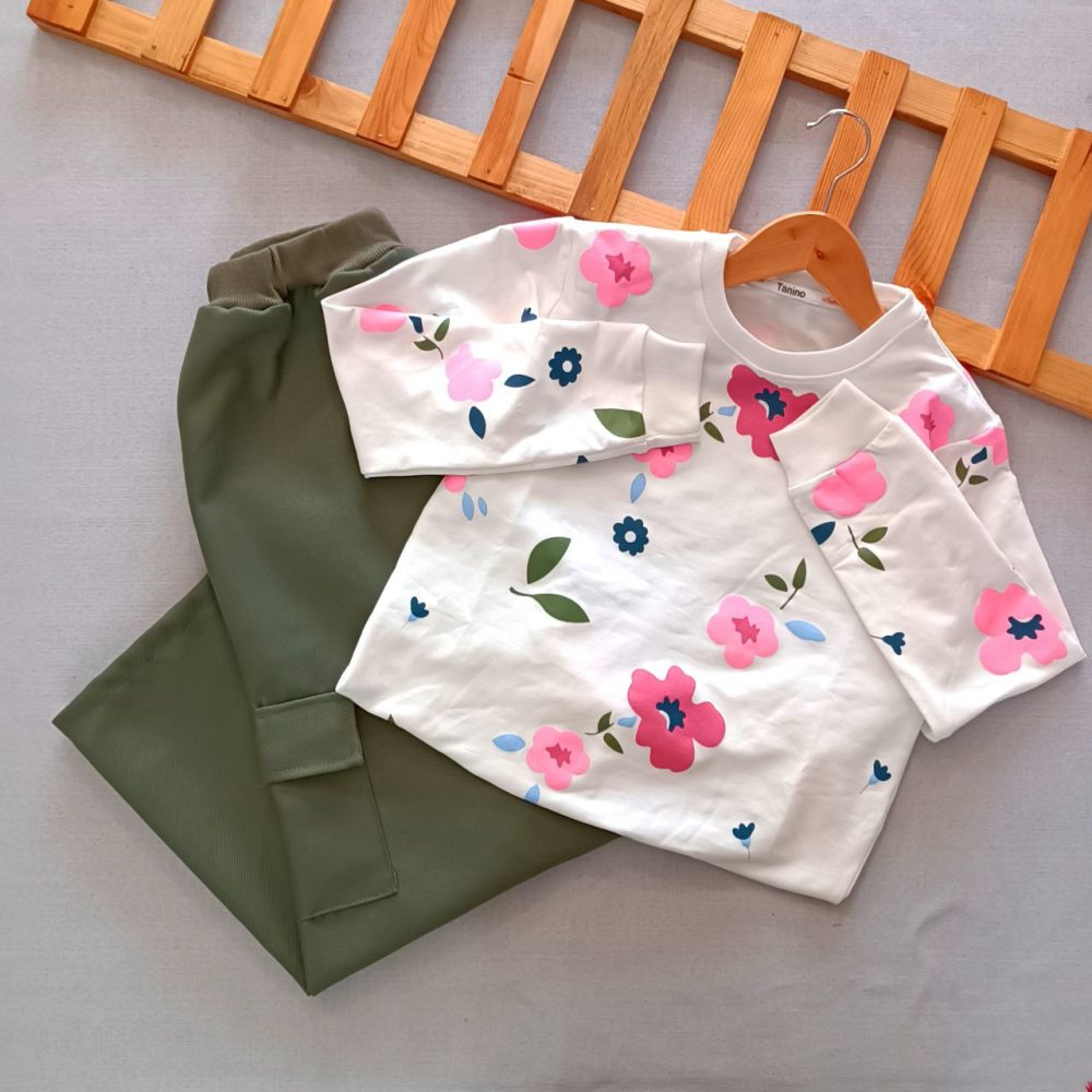 Girls' blouse and pants suitable for ages 8 to 12 years