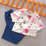 Girls' blouse and pants suitable for ages 8 to 12 years
