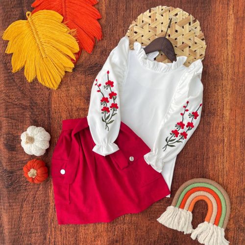 Girls' blouses and skirts suitable for ages 3 to 9 years old