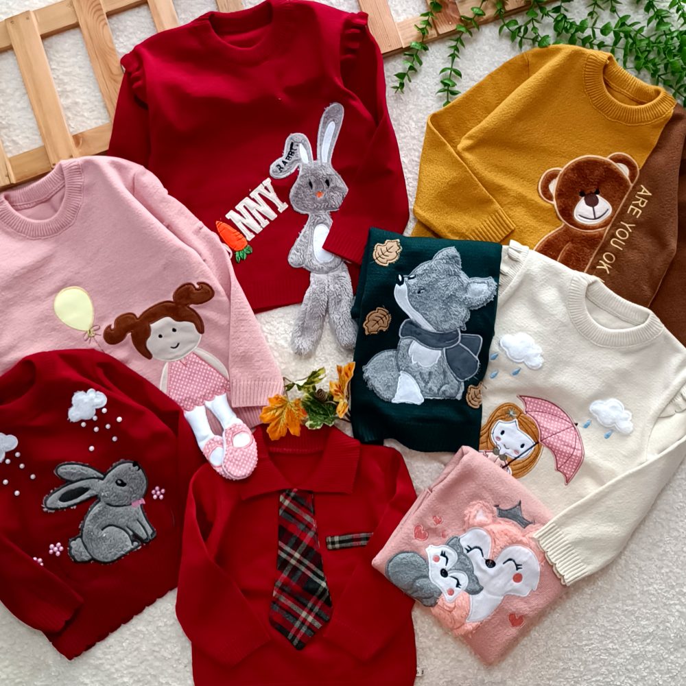 Knitted blouses for girls and boys from size 35 to size 55