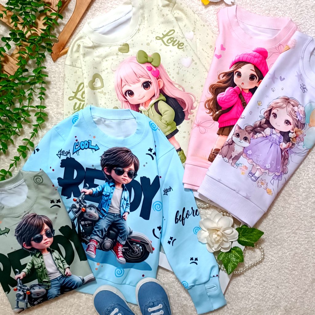 Girls' and boys' blouses suitable for ages 2 to 9 years