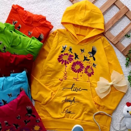 Girls' hoodie suitable for ages 5 to 10 years