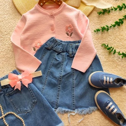 Denim skirt for girls from 3 years to 8 years