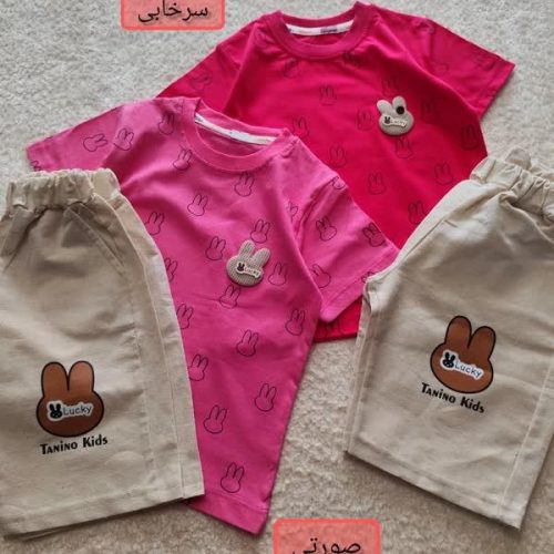 Girls' T-shirt and shorts, 3 to 7 years old