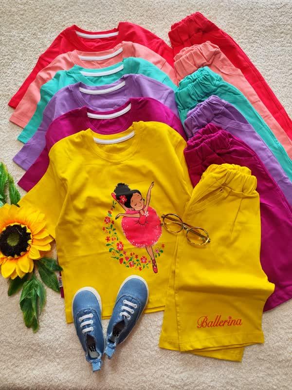 Girls' T-shirts and shorts, sizes 45 and 50 (6) Girls' T-shirts and shorts, sizes 45 and 50