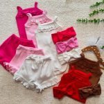 Girls' bodysuit and shorts from 3 months to 24 months